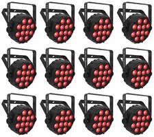 12 Chauvet DJ SLIMPAR T12 BT ILS Wireless Par Wash Up-Lights w/ Bluetooth