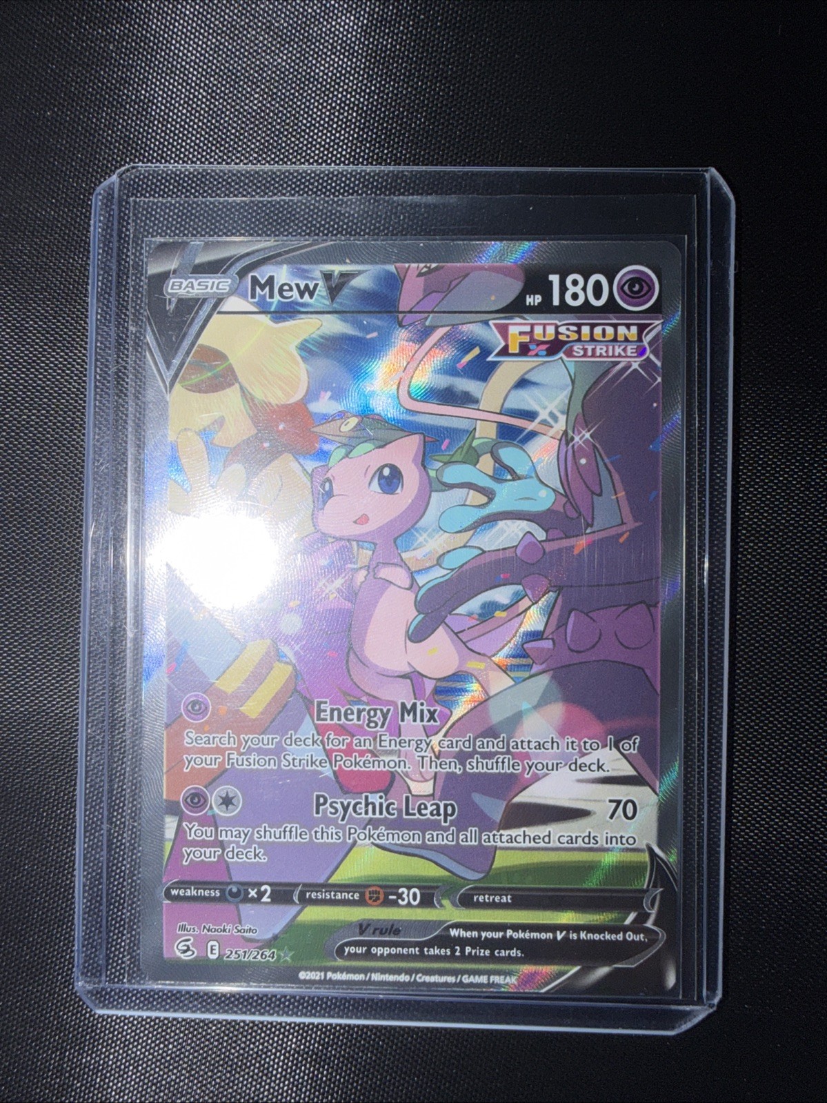 Mew V (Alternate Full Art) 251/264 Fusion Strike Condition:Near Mint / Excellent