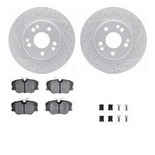 For Mercedes-Benz E300 95 Drilled & Slotted Front Brake Kit w Optimum Pads