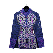 NWT Title Nine Super Power 1/4 Zip Wool Blend Sweater Geometric Aztec-Style XL