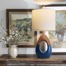 19" Boho Lamp for Bedroom, Bedside for Nightstands, Table Lamp for Living Room