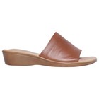 Womens Hush Puppies Coco Slip On Leather Tan Wedges Sandals