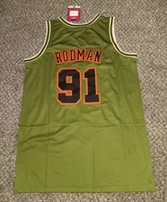 Medium Dennis Rodman 91 Chicago Bulls NBA Basketball Jersey Green
