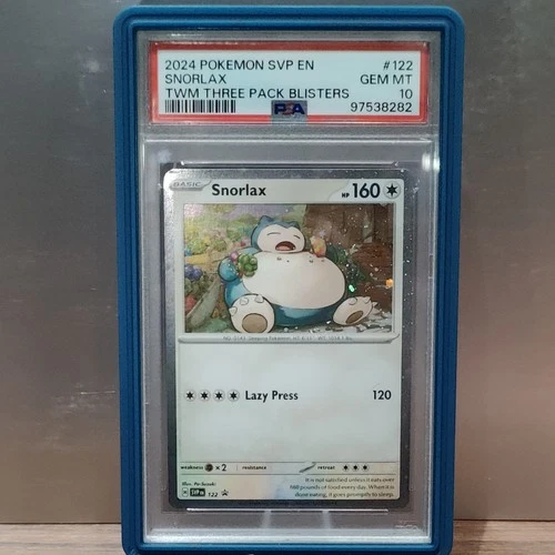 Pokemon Snorlax  3 Pack Blister Promo #122 Cosmos Holo PSA 10 with Graded guard