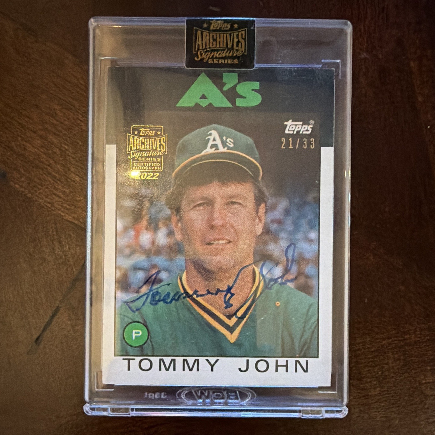 Topps 2022 Archives Signature Series Tommy John A's Auto #240 21/33