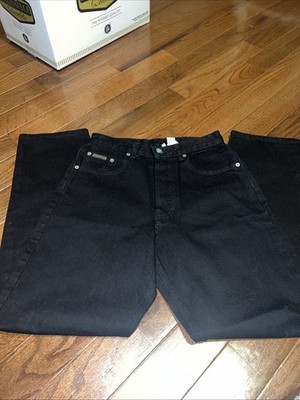 Calvin Klein Jeans Strght Leg Slim Fit Black Button Fly Women Sz7 (W28xL30) VTG