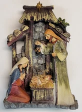 Vintage tii Collections Mary Baby Jesus Joseph Manger Nativity Holy Family Resin