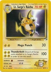 Lt. Surge's Raichu 28/132 Gym Heroes Rare