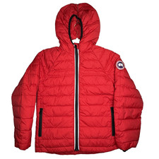 Canada Goose Puffer Jacket Kids 7-8 Red Hooded Down Winter Coat Made Canada