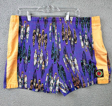 VTG Ocean Pacific OP Board Swim Trunks Mens Large Purple Orange Embroidered