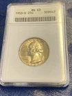 1953-D SILVER WASHINGTON QUARTER - ANACS MS63 - Old Soap Box Holder