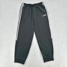 Adidas Jogger Sweatpants Men's Large Climalite Black 3 Stripe Tapered Pants