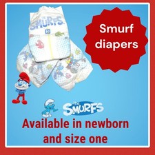 Smurf diaper bundles for reborn and silicone babies. includes 3 diapers