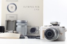 MINT SC:251 Olympus PEN E-PL8 White 14-42mm 40-150mm Lens Kit From Japan