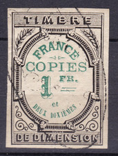 TIMBRE FRANCE FISCAUX COPIES 1 FR.-OBL. TB-VSCAN-