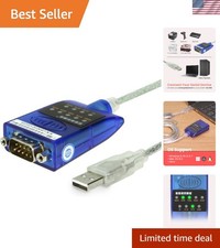 USB to Serial RS-232 Adapter with LED Indicators, FTDI Chipset, Supports Wind...