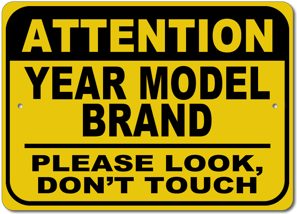 Car Model Sign Custom GM Car YEAR & MODEL Sign Garage Please Don't Touch Aluminum 10 ...