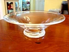 VINTAGE 'STEUBEN' BLOWN GLASS 10 1/4" FOOTED THICK HEAVY FLARED CONSOLE BOWL EXC