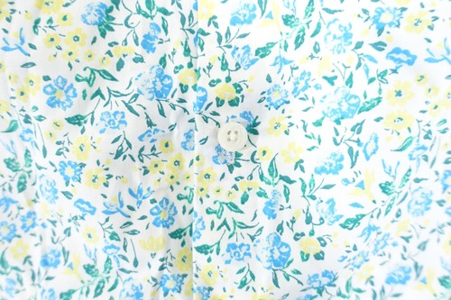 BAR III 3 FLORAL FLOWER PRINT BLUE YELLOW SMALL 14-14.5 BUTTON FRONT SHIRT NEW - Picture 3 of 7