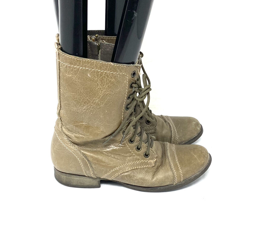 Steve Madden Leather Troopa Combat Boots Women’s Size… Gem