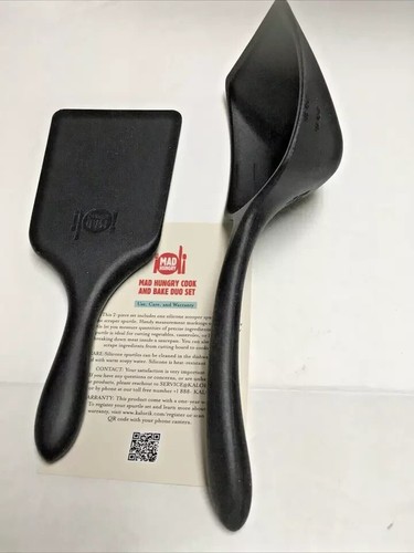 Mad Hungry ~ Silicone cook bake duo 2 PC set Scooper & scraper spurtle New - Picture 9 of 9