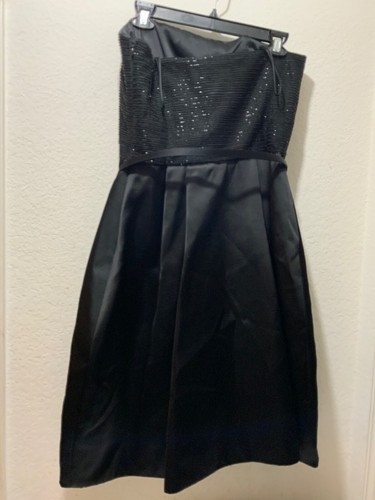 RALPH LAUREN black label Evening Cocktail dress black beaded strapless size 10 - Picture 3 of 9