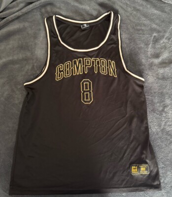 FSBN Compton  8  Black Jersey Tank USA Hoop Camp 1989 Men s Medium *Some Snags