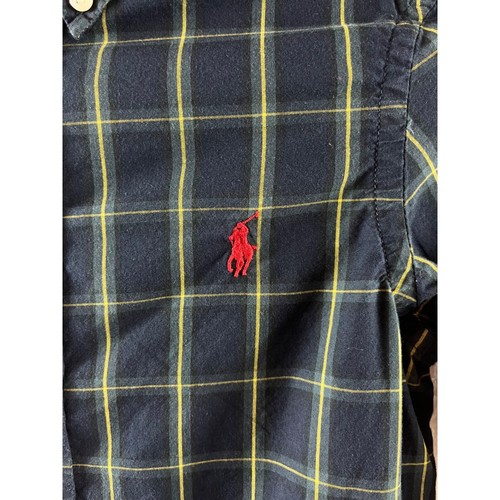 Ralph Lauren Blue Label Plaid Cotton Poplin Button Down Shirt Boys Small 8 Navy - Picture 3 of 13