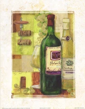 Kitchen Art Fruit and Wine Collage III and IV Set Julia Hawkins 11x14 in
