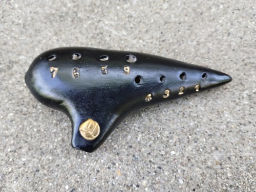 VINTAGE SCHWARZ Ocarina B309/S BLACK Ceramic with Box WEST GERMANY - Picture 2 of 16