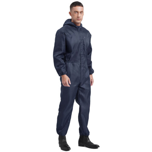 Mens Coverall Flame Jumpsuit Resistant Hooded Mechanic Dungarees Halloween Work - Picture 16 of 50