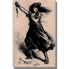 Lady With Knife, Rubber Stamp, Woman, Scary, Crazy,People,Horror Movie,Halloween