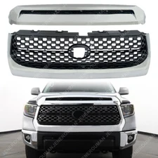 Chromed Grill Front Upper Grille W/ Hood Bulge Molding For 14-21 Toyota Tundra