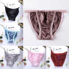 Women Girl Silk Panties Lingerie Silk Satin Underwear Briefs Knickers G-String