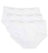 CALVIN KLEIN MENS COTTON UNDERWEAR 3 PACK BRIEFS WHITE SZ S , L OR XL NB3999-NWT