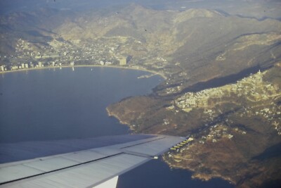 Vintage 35mm Photo Slide Aerial Shot of Acapulco Mexico from Plane Aviation #5