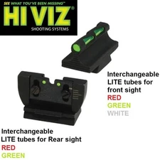 NEW HiViz Hi-Viz RUGER 10/22 Sight set Front & Rear Fiber Optic LITEWAVE RG1022