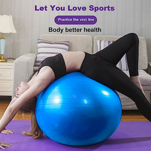 Generic Exercise Ball, Explosion-Proof Pilate Yoga Ball, Used for Living Room, H - Picture 2 of 7