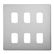 Deta G3375CH 'Screwless' Grid Cover Plate with Frame Polished Chrome - 6 G