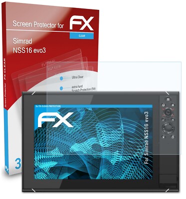 atFoliX 3x Displayschutzfolie für Simrad NSS16 evo3 Schutzfolie klar Folie