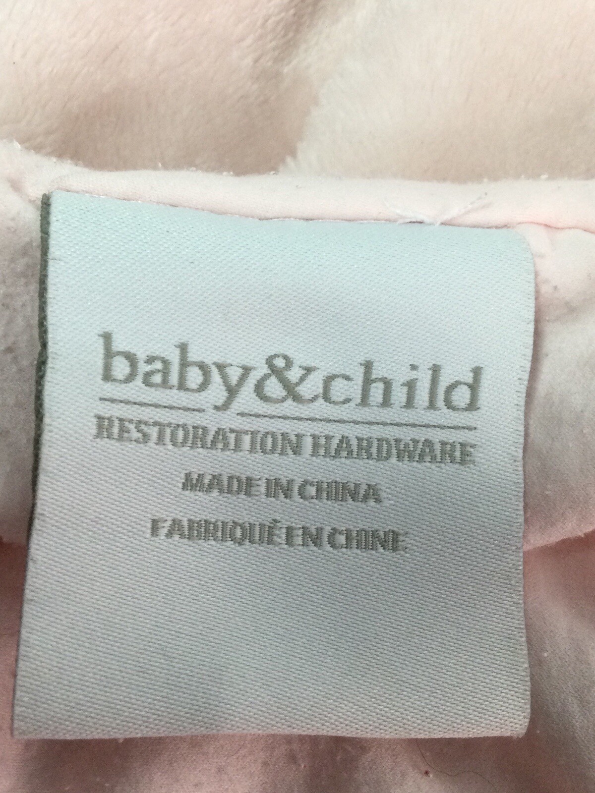 RESTORATION HARDWARE Baby & Child Pink Fleece/Satin Trim “Plush