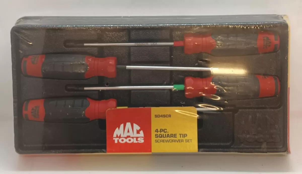 Mac Tools 4 Pc Screwdriver Set Square Tip SD4SCR NEW