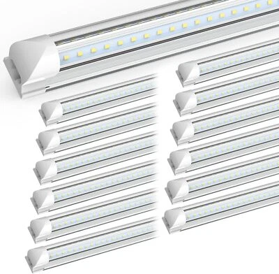 CNSUNWAY ETL 8FT LED Shop Lights 10-Pack 100W 15000LM 6500K Cool White T8 Led Bulbs GE