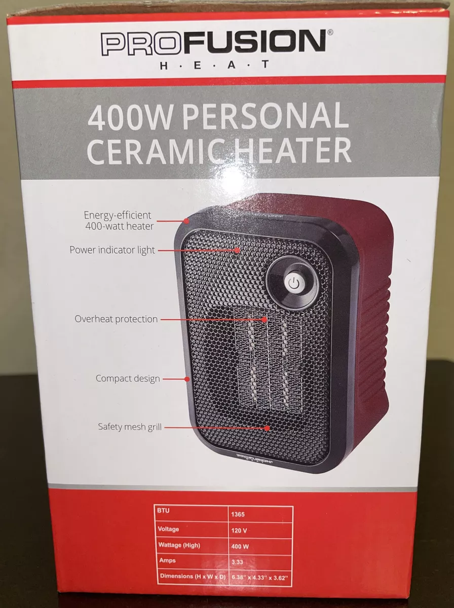 PROFUSION HEAT CERAMIC ENERGY EFFICIENT 400WATT HEATER OVERHEAT PROTECTION NEW