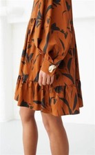 MOTHER OF PEARL LONDON Net a Porter EFFIE TULIPS RUST Dress 8 - 10 UK USED ONCE