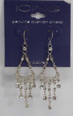 EBOT Silver chandelier crystal sensitive ears DANGLE EARRINGS Claire's Jewelry