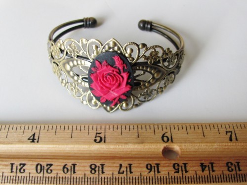 Victorian Jewelry Victorian Bracelet Rose Bracelet Rose Cuff Renaissance Jewelry - Picture 5 of 5