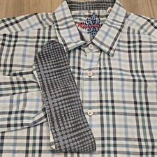 Robert Graham Button Up Shirt Men's 2XL Flip Cuff Multicolor Plaid