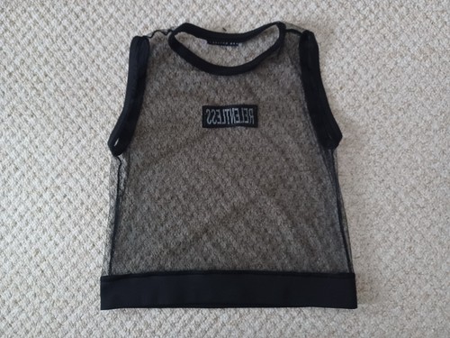 ZOE KARSSEN Mesh Sheer Black Party Top SMALL - Picture 14 of 14