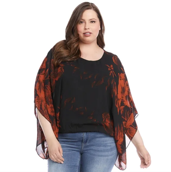 Kane Plus Dillard's Karen Kane Tops Karen Kane Plus Size
